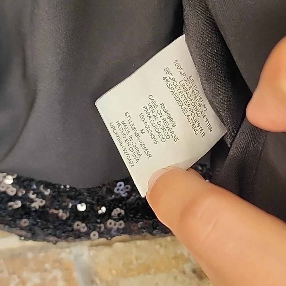 GB Black Moto Open Sequin Blazer
